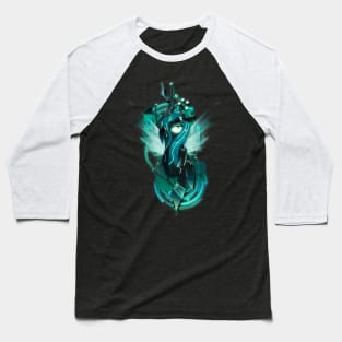 Dark Synthwave/Cyberpunk Queen Chrysalis Baseball T-Shirt